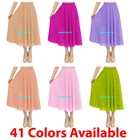 Women Maxi Skirt Chiffon Double Layer Pleated Retro Dress Waist 60 cm Long Midi