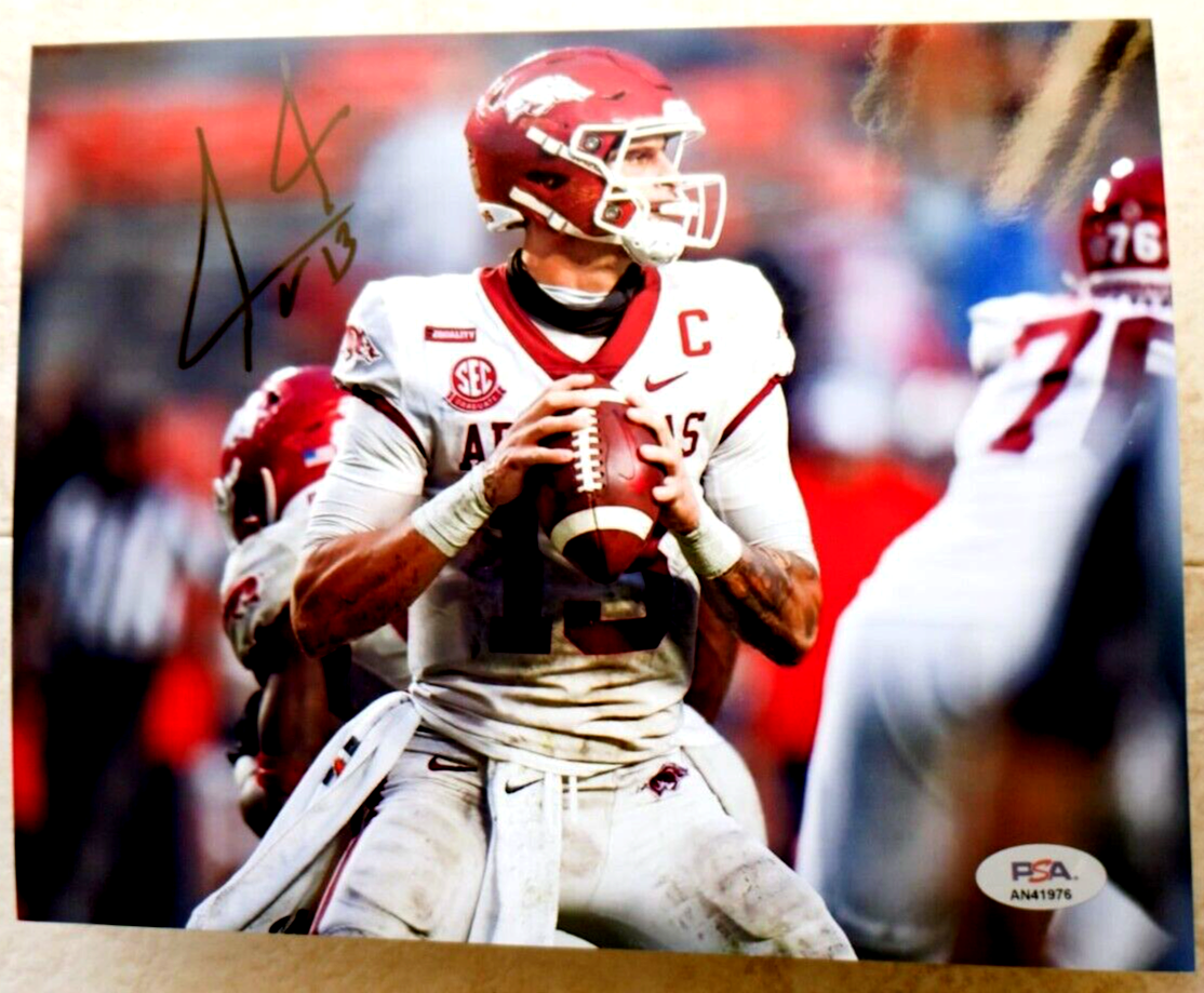 ARKANSAS RAZORBACKS Feleipe Franks SIGNED 8x10 Photo PSA/DNA C 
