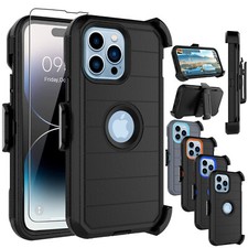 For iPhone 14 12 13 Pro Max Phone Case Cover Fits Otterbox Defender Belt Clip