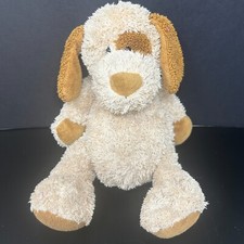 Ganz Heritage Tan Puppy Dog Plush Brown Spot Stuffed Animal Floppy Shaggy 10"