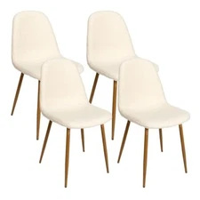  Modern Dining Chairs Set of 4, Upholstered Fabric Armless Dining Room Seating 