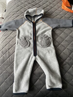 Molo Fleece Reißverschluss Grau All In One - Größe 62 Neu Ohne Etikett Top Zustand