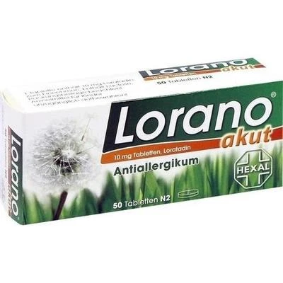 HEXAL AG LORANO AKUT ALLERGIE 50 TABLETTEN Antiallergikum mit Loratadin PZN 7222904