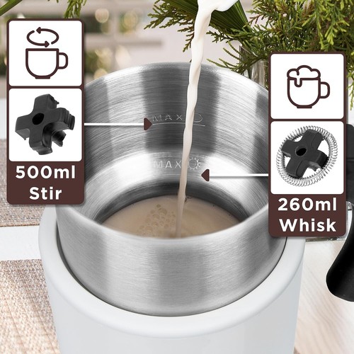 Espumador de Leche Eléctrico MF500 WE Café Leche Espumadores Vaporizador, Automático Caliente y C - Imagen 2 de 7