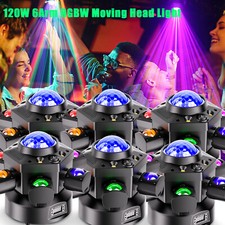 6 Arm LED Beam Moving Head 180W Laser Light DJ Lights DMX Stage Effects RGBW