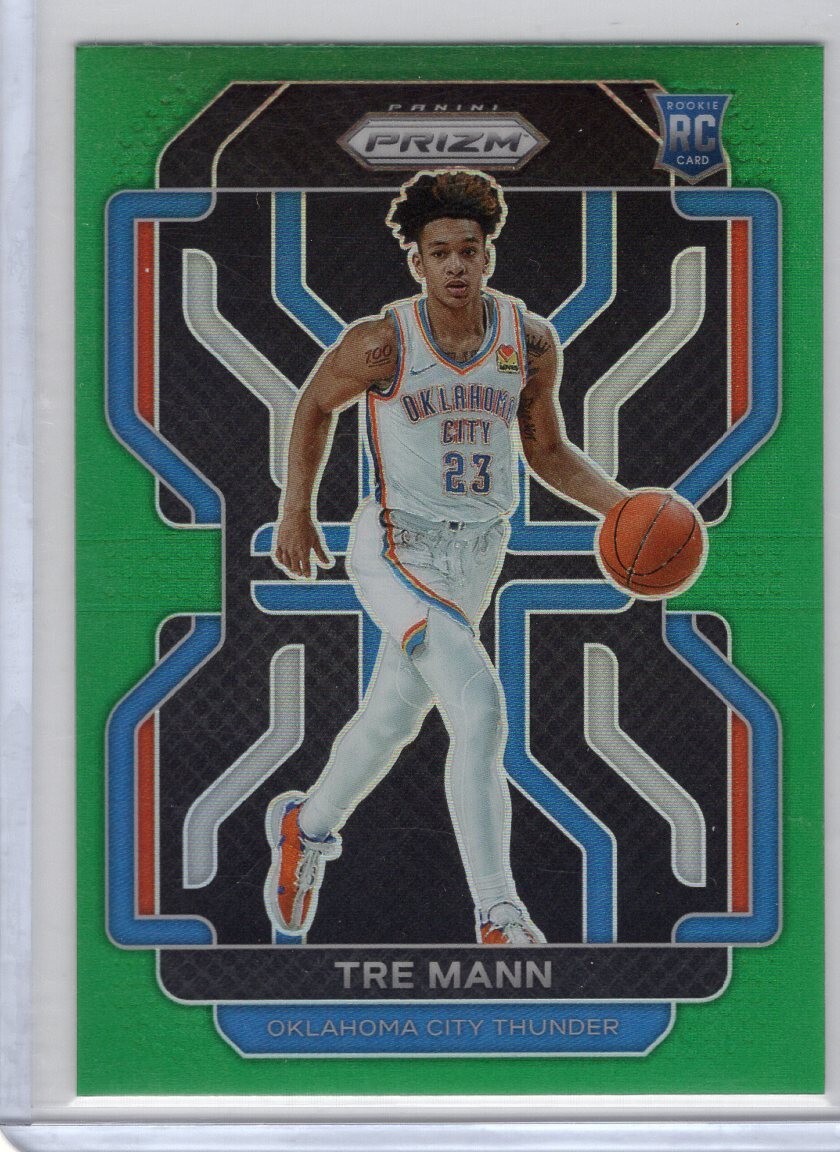 2021-22 Panini Prizm Tre Mann #274 Green PRIZM RC Thunder Rookie Card NBA