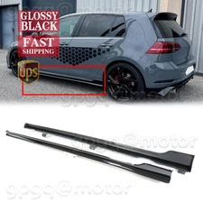 For VW Golf R GTI MK7 MK7.5 2012-2020 TCR Style Gloss Black Side Skirt Extension