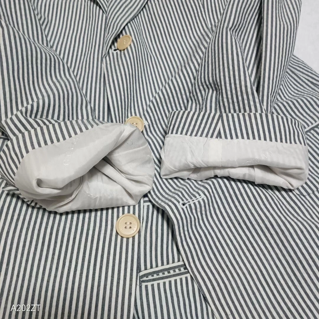 Rara tuta casual Gucci Seersucker con motivo a righe coniche usata taglia 50 L