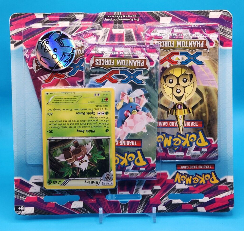 Pokemon - Phantom Forces - 3-Booster Blister Pack - Shiftry XY23 - Pikachu  Coin