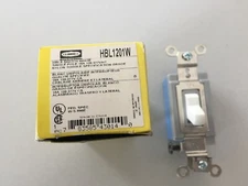 HUBBELL HBL1201W 20 AMP SWITCH