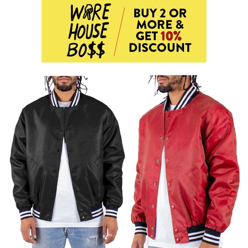 MENS CASUAL VARSITY BOMBER JACKET 