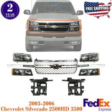 Headlights Kit Grille Assembly Brackets For 2003-2006 Silverado 2500hd 3500 Headlights Kit Grille Assembly Brackets For 2003-2006 Silverado 2500hd 3500