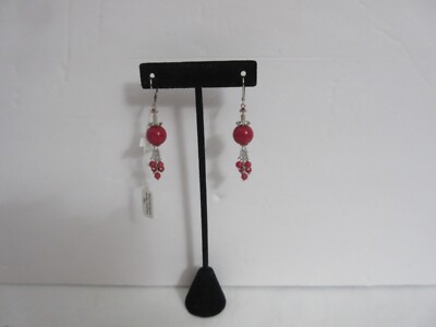 Gems en Vogue II Michael Valitutti 925NH Red Coral Dangle Drop Earrings NWT