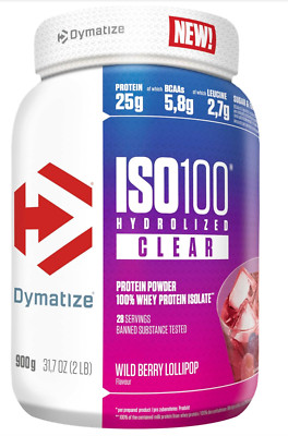 Dymatize ISO 100 Hydrolyzed Clear Wild Berry Lollipop 900g Whey Protein Pulver