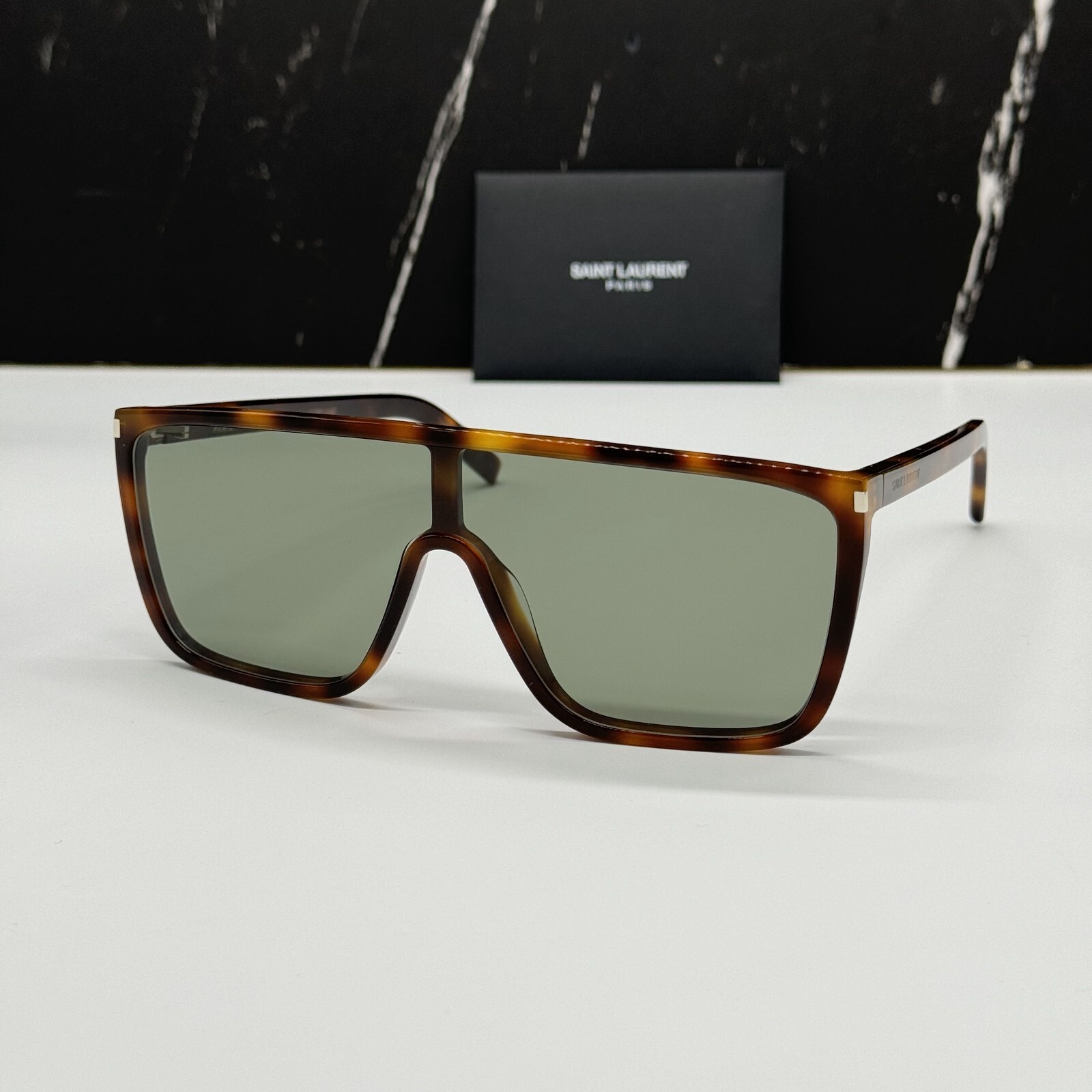 NUOVI OCCHIALI DA SOLE UNISEX SAINT LAURENT SL 364 MASCHERA ACE 002 SL364 MARRONI OCCHIALE