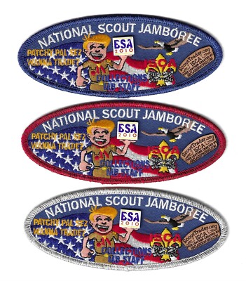 BSA 100TH NATIONAL JAMBOREE 2010 COLLECTIONS MERIT BADGE STAFF MYLAR SET OF JSPS