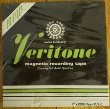 Veritone High Fidelity Magnetic Recording Tape 7" x 1200 Feet New, Still Sealed