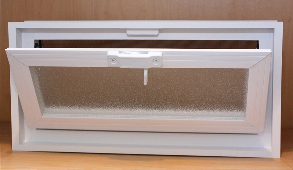 Glass Block Vent - 16X8 Vinyl Hopper Vent - Image 2 of 4