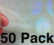 Authentic w/ Seals & Keys ID Card Hologram Overlays for Teslin/PVC - 50 pack