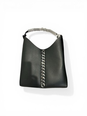 DKNY Paula Hobo Bag Black Silver Chain Large Shoulder Bag MSRP $198
