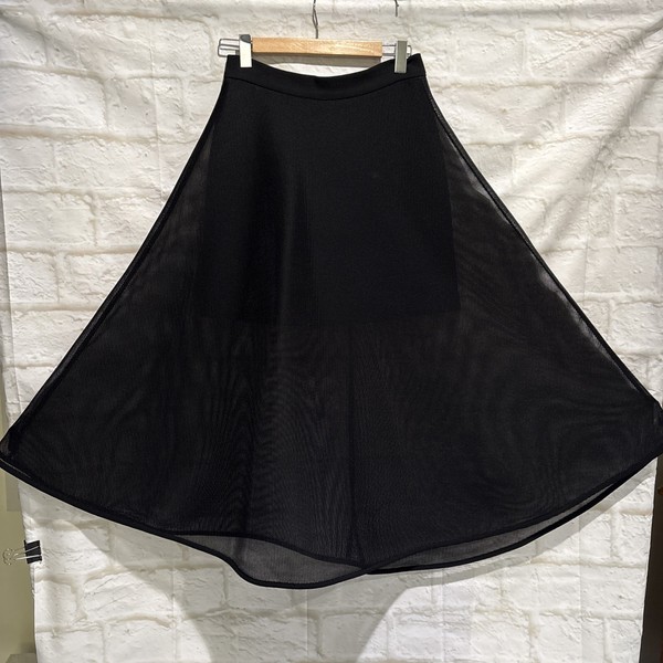 Sheike Black Mesh Fit & Flare Midi Skirt. Size 10.#WD.