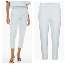 New Babaton Womens White Conan Mid Rise Slim Straight Leg Ankle Pants 6  148