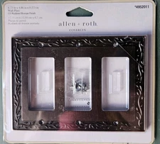 Box Of 20 New Wall Plate Oil Rubbed Bronze Finish Allen + Roth 3 Gang Coverlyn