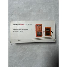 ThermoPro TP-20S Remote Food Thermometer Wireless Dual Probe Orange BBQ Grill