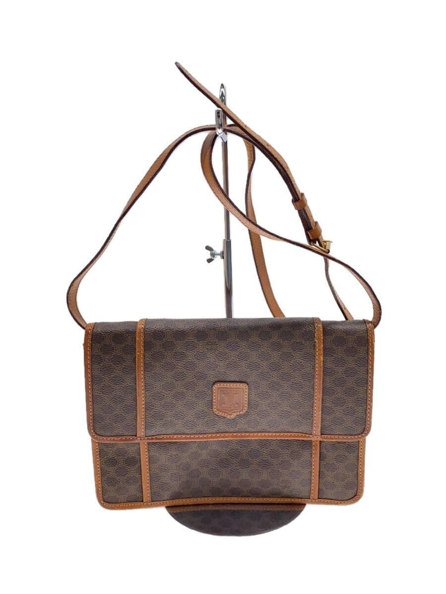 CELINE Shoulder Bag in PVC with All-Over Macadam Pattern BRW