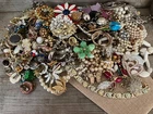 ALL VINTAGE Costume Jewelry Lot Broken Repair Estate 4 Pounds Signed Kramer ++