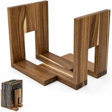 Adjustable Solid Acacia Wood Vinyl Record Holder Wooden Record Storage Rack