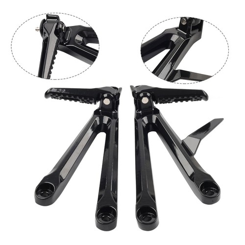 TCMT Rear Passenger Footpegs With Brackets For Honda CBR600RR (2007-2024) – Sand Black Aluminum