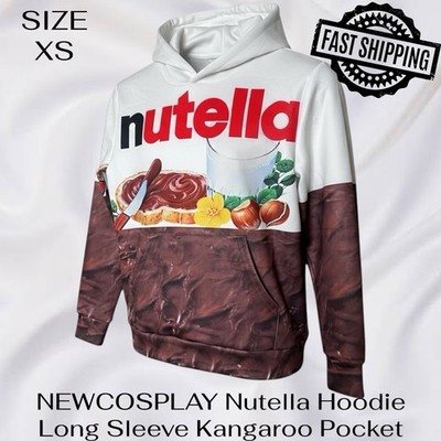 NEWCOSPLAY Nutella Hoodie Long Sleeve Kangaroo Pocket Extra Small FAST SHIPPING