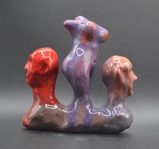 "Equal Opportunity" - Expensive Original Clay sculpture, hand made & glazed.