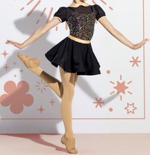 Revolution Black And Gold Top And Matching Skirt Ballet Size XL . 12 Years