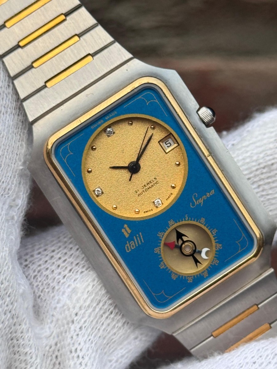 Reloj Dalil Supra Eta 2671 Hecho en Suiza Automático Tanque De Colección  Raro Para Hombre