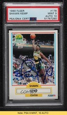 PSA/DNA 1990-91 Fleer Shawn Kemp #178 PSA/DNA Authentic Card & Auto READ kf7
