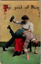 Spanking - Unusual Vintage Postcard - Corporal Punishment j/26 BI8118