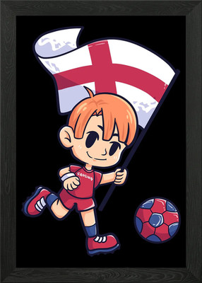 England Fußball Flagge Jung Gerahmtes Wandbild Poster Leinwandbild Bild