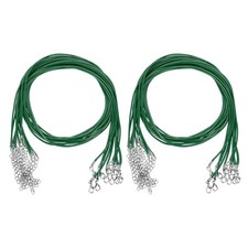 20 Pack 24" Waxed Necklace Cord, 2mm Bracelet Cord with Lobster Clasp Green 