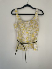 Elizabeth Stewart Vintage Mod 60s Retro Swim Top Bathing Suit Built In Cone Bra