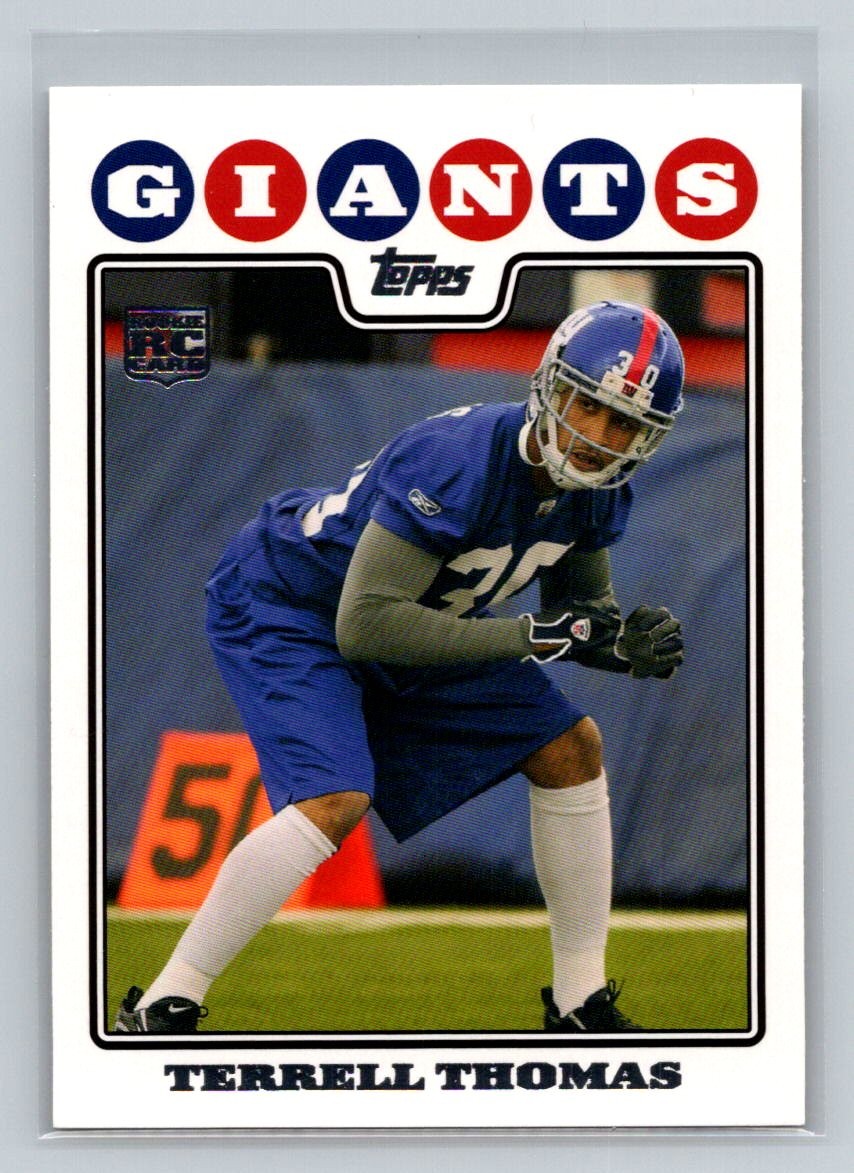 2008 Topps Rookie RC #428 Terrell Thomas New York Giants Football Card