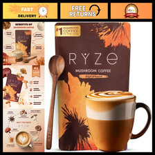 Organic Mushroom Medium Roast Coffee - 6 Adaptogenic Mushrooms, Instant Energy