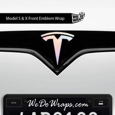 Pastel Galaxy Tesla Emblem Decals Front Back Model S