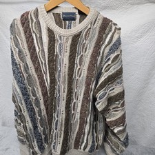 Men's Vintage Florence Tricot 3D Knit Sweater Coogi Style Adult L Made In Italy