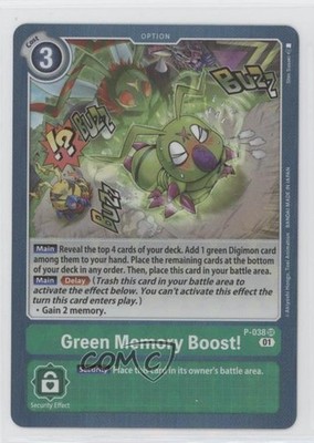 2020 Digimon Card Game - Promotion Pack Ver 00 Super Rare Green Memory Boost!
