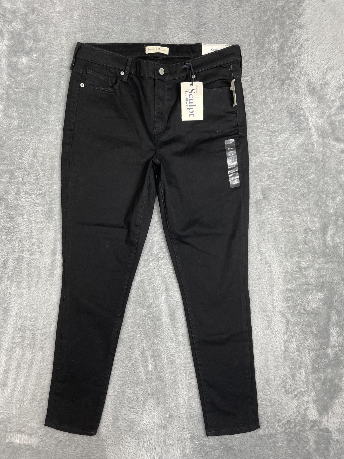 Gap 1969 Sculpt True Skinny EverBlack Jeans Womens 32r* Black Mid Rise