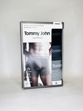 New Tommy John Men's 3-Pack Luxe Modal Boxer Briefs, Medium Black/ Turbulence/Mo