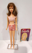 Barbie Brunette Francie 60's Mattel #1140 Mod Teen Cousin Japan Straight Leg