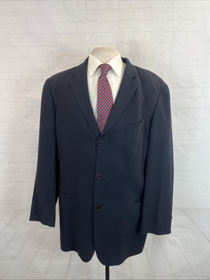 Hugo Boss Men's Dark Navy Blue Solid Wool Blazer 44L $1,295